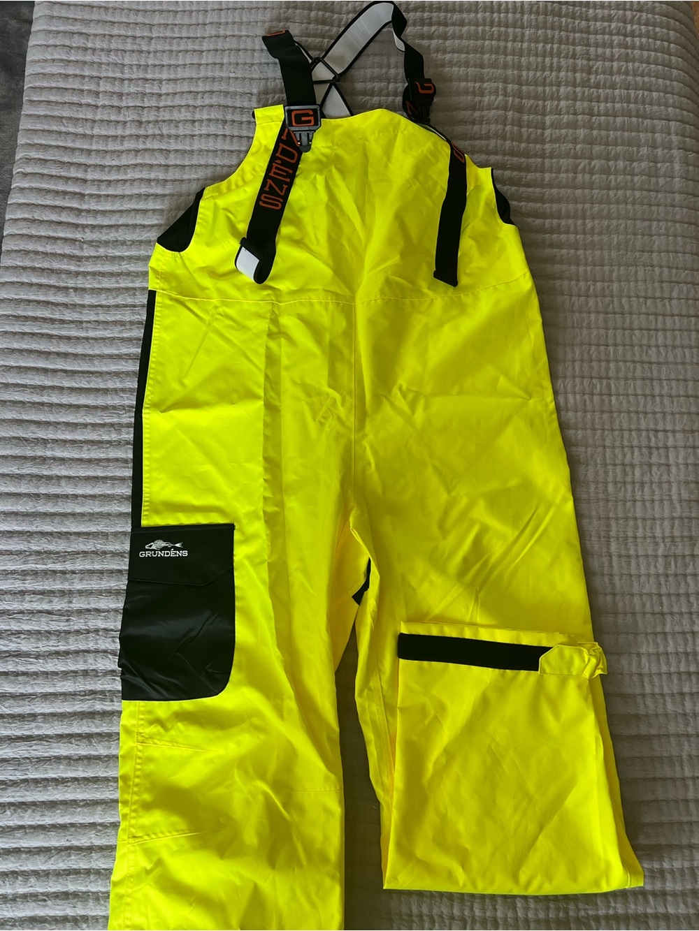 Grundéns High-Visibility Yellow Rain Bib Overalls